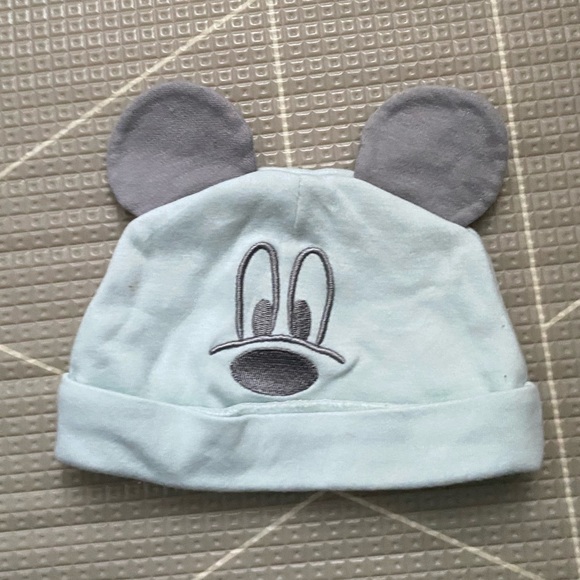 Disney Other - 2 for $10, 3 for $12- Newborn Blue and Gray Mickey Mouse Ear Hat